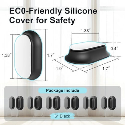 Magnetic Silicone Remote Control Holder Wall Mount for TV Fan 6 Pack Black | Upgraded Silicone Remote Caddy, Self-Adhesive, Remotes Control Organizer Storage, Home Office Air Conditioner Remote Holder - color: 6 Black