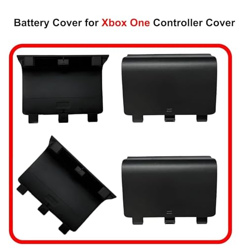 4 Pack Battery Back Cover for Xbox One Controller Battery Back Pack/Shell Cover Repair Part for Xbox One S/X Controller,NOT for Xbox Series X/S(Black) - color: 4 Black