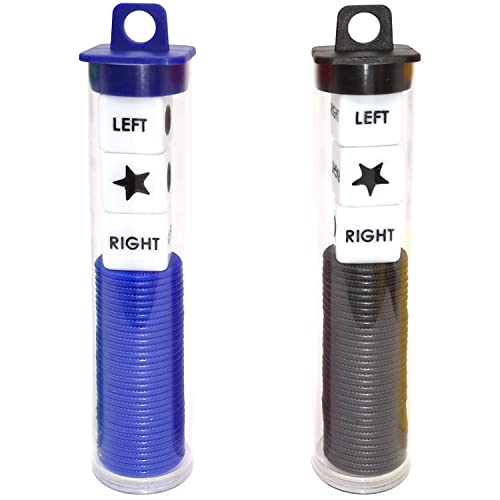 Ahoper Right Left Center Dice Game Prime Set Bundle with 3 Dices + 36 Chips. Round Tube Storage is Very Convenient for Travel. Easy to Store, Carry Around. (2 Pack) - color: 2 Pack