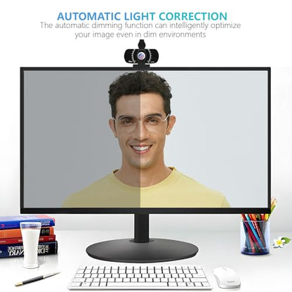 Akyta 1080P PC Webcam, Plug and Play USB C Camera with Microphone/Privacy Cover/Stand/Adapter & Wide Angle 110°, Web Camera for Desktop Computer PC Mac Video Calling/Zoom Conference - color: 1080P Webcam USB A to C