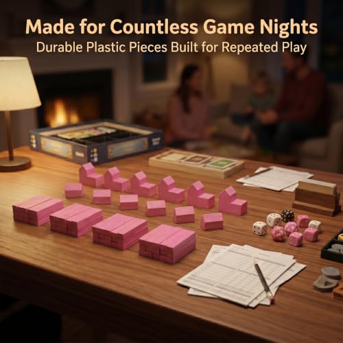Replacement Pieces for Settlers of Catan – Roads, Settlements & Cities Set, Durable Game Tokens, Compatible with Catan Board Game Accessories, Game Pieces Plus Bonus Pieces (Pink) - color: Pink