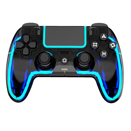BETMI Controllerfor PS5, Pro/Slim/PC/Steam Deck, Dual Vibration, Marco, Turbo, 3.5mm TRRS Stereo Jack, Accelerometer & Gyroscope(6-Axis), Mute, Sensor Calibration (Transparent Black) - color: BLACK