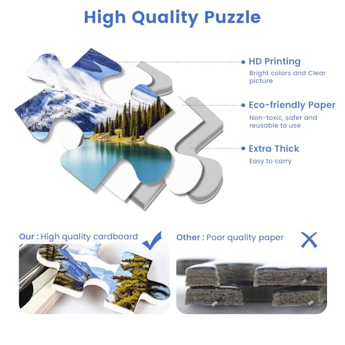 2 Pack Puzzles for Adults 1000 Pieces-Hawaii Beach & Moraine Lake Difficult Jigsaw Puzzles for Adults,Hard Jigsaw Puzzle Decorations DIY Leisure Game Toy Suitable Family Friends(27.5x20 inches) - style: Hawaii Beach & Moraine Lake