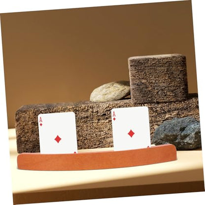 ABOOFAN Wooden Playing Card Holder Organizer Elegant Card Stand for Easy Access and Display Design for Game and Social Gatherings Card Storage