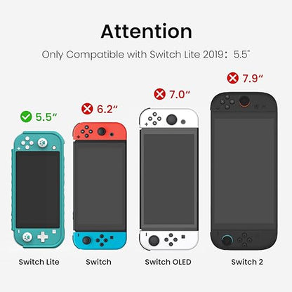 Protective Case for Switch Lite 2019, with Thumb Grip Caps | Only Fits Switch Lite 2019 (5.5"), Not for Switch 2 (2025 Release, 7.9"), No Screen Srotector Included, Green - color: Turquoise