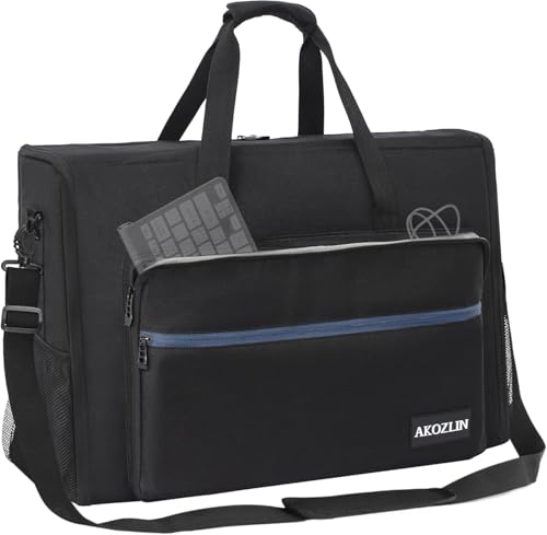 AKOZLIN 27-32 inch Monitor Bag, Dual Monitor Carrying Case(up to 2), Padded Monitor Travel Case (NOT for iMac), LCD Screens/TVs Transport Tote Bag with Shoulder Strap Accessories Pocket - size: For Dual 27"- 32" Screen