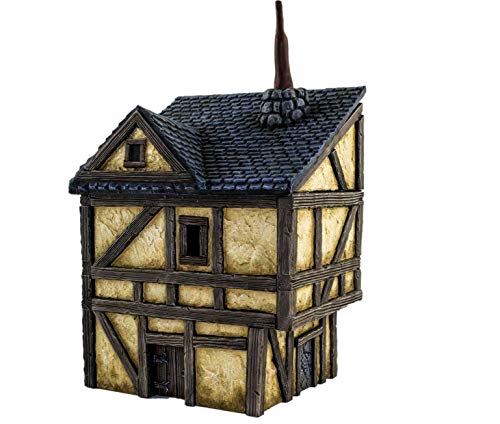 War World Gaming Fantasy Village Set of 4 Houses – 28mm Heroic Scale Wargaming Terrain Model Diorama Scenery Wargame Tabletop Medieval Battle Wargame Battleboard