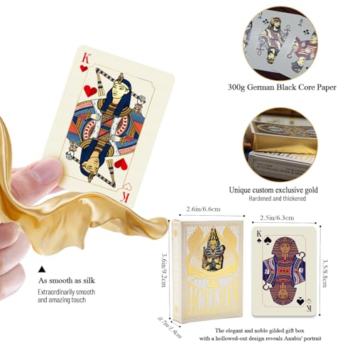 WJPC Ancient Egypt Playing Cards，Gold Cold Foil Playing Cards,Deck of Cards ，Game and Party Gift Giving Poker Cards (Ancient Egypt) - color: Cold Gold
