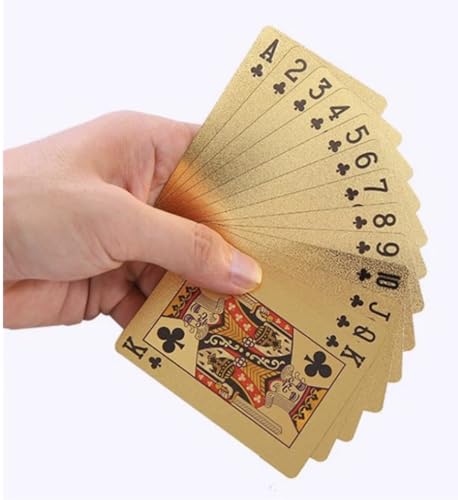 Gold Diamond Playing Cards - Durable and Waterproof, Perfect for Magic, Poker, Parties, and Special Occasions. Ideal for Memorable Gifts. ($100 Bill Theme, 1 Deck) - style: $100 BILL THEME