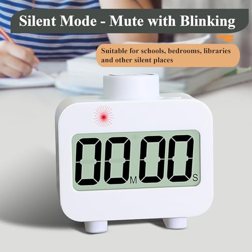Digital Timers, Digital Kitchen Timer for Cooking,Countdown Countup Timer for Classroom,Gym Timer Fitness with Knob Rotating,Quick Memory Presets, Automatic Standby