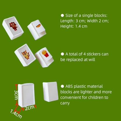 65 Tiles 30mm Seaside Game Blocks, Vita Game, Tiles Escape Game for Kids in ABS Plastic Material Set with 4 DIY Stickers Plastic Mahjong Style, Simple Packaging (Pink) - color: Pink