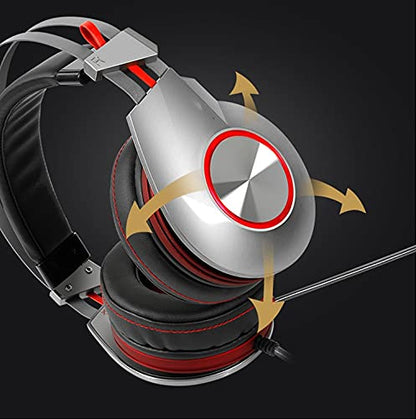 Gaming Headset Over-Ear Headphones with Noise Cancelling Microphone and Volume Control for PC and Laptop Use - Ideal for Gaming and Virtual Meetings