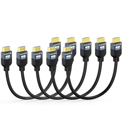 8K Short HDMI 2.1 Cables 1 Foot 5-Pack, High Speed HDMI Gaming Monitor Cable for PS5 TV-8K ARC&eARC HDMI Cord-165/180/240Hz, HDCP2.3, 3D/HDR10 for Soundbar, PS5, PS4, TV, Xbox, Roku, Cinema, Computer - size: 1 FT