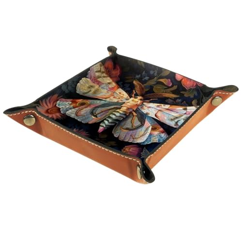 Butterflies Moth Dice Tray Dice Rolling Tray Folding Dice Holder for Dice Games, Like RPG, DND and Other Table Games - color: Multi 2