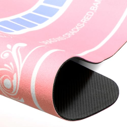 ZIIYAN Mahjong Mat for Table, 31.5''x31.5'' Neoprene Non-Slip Noise Reduction Mah Jongg Mat with Rules, Gaming Mat for Mahjong, Poker, Board Games, Card Games, Dominoes, Tile Games (Pink) - color: Pink