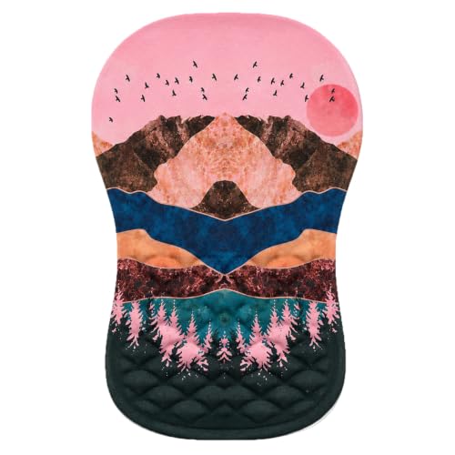 Ergonomic Mouse Pad with Wrist Rest, Mouse Pad with Memory Foam Massage Support, Non-Slip PU Base, Comfortable Typing Cushion for Home Office Computer Laptop, Sunrise - color: Sunrise