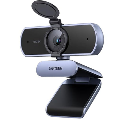UGREEN 2K Webcam for PC Ultra HD 1080P Computer Webcam with Microphone | PC Camera with Privacy Cover, USB Web Camera for Streaming, Conference, Video Calling, Zoom,Teams, FaceTime - color: Grey
