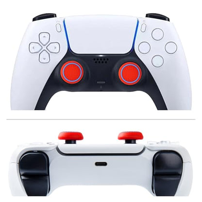 Controller Accessories for PS5 Thumb Grips Joystick caps w/high thumbstick Extender, Joystick Replacement Covers, Analog Stick Precision Rings, aim Boost kit Stuff attachments for PS4 Black White - color: Black & White(33 Pcs)