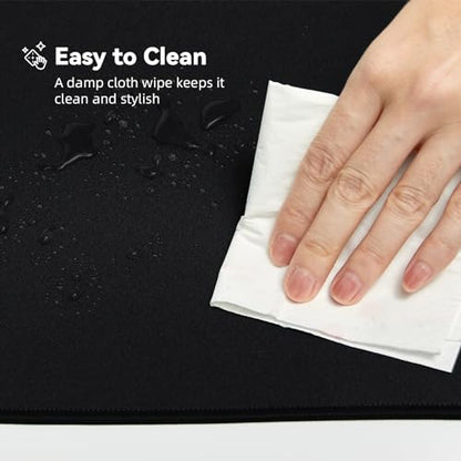 Reniteco Large Office & Gaming Mouse Pad, 35.4" x 11.8" Desk Mat, Black | Anti-Fray Stitched Edges, Premium Textured Surface, Non-Slip Rubber Base, Water and Stain Resistant Protection - color: Black, size: 35.4''x11.8''x0.12"