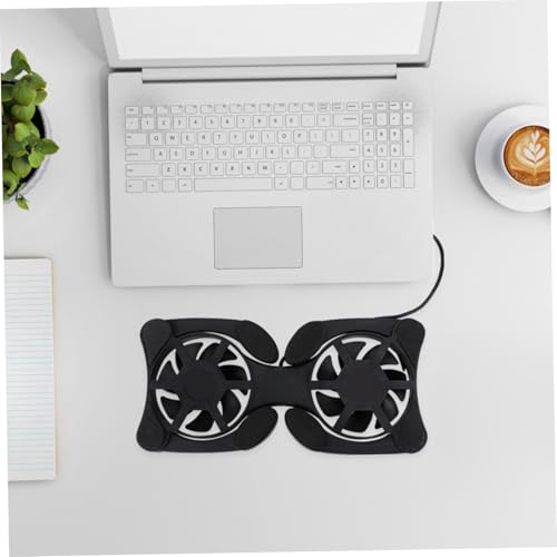 Mobestech Portable Foldable Laptop Cooling Pad, Dual USB Fan Notebook Cooler Stand, Lightweight Laptop Cooler Mat for Heat Dissipation and Travel Use