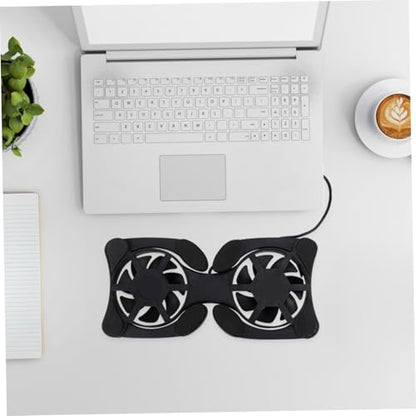 Mobestech Portable Foldable Laptop Cooling Pad, Dual USB Fan Notebook Cooler Stand, Lightweight Laptop Cooler Mat for Heat Dissipation and Travel Use
