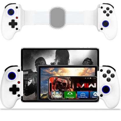 Koiiko Mobile Cloud Gaming Controller for iPhone 16/15/14, iPad, Tablet, Android/PC/Switch 1/2 Gamepad Joystick with Turbo, Streaming on PS/Xbox/PC, Hall Trigger White - color: white