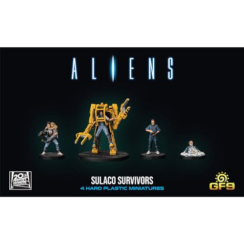 GF9: Aliens: Sulaco Survivors - 4 RPG Miniatures, Hard Plastic Figures, Unpainted, Roleplaying Game Accessories, Based On The 1986 Film Aliens