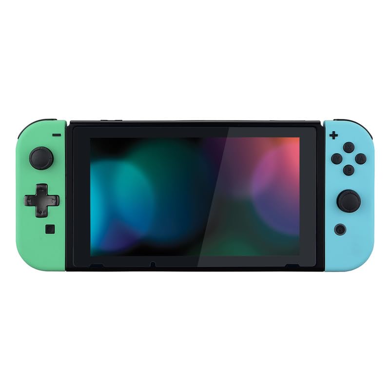 eXtremeRate Mint Green & Heaven Blue DIY Housing (D-Pad Version) with Full Buttons for Joycon Handheld Controller, Replacement Shell for Nintendo Switch & Switch OLED [Only The Shell, NOT The Joycon] - color: Mint Green & Heaven Blue