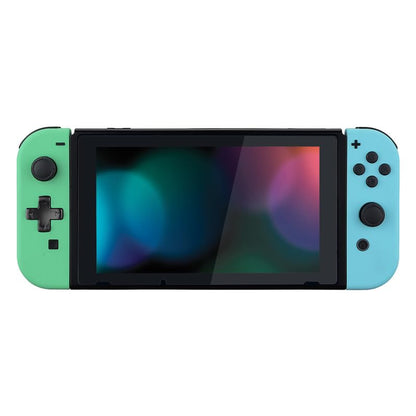 eXtremeRate Mint Green & Heaven Blue DIY Housing (D-Pad Version) with Full Buttons for Joycon Handheld Controller, Replacement Shell for Nintendo Switch & Switch OLED [Only The Shell, NOT The Joycon] - color: Mint Green & Heaven Blue