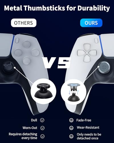 KD.FLY Metal Thumbsticks for PS5 Controller Joystick Replacement, Thumb Sticks for PS4 Controller, Custom Thumb Grips for Switch Pro Controller, 2 Joystick, 2 Thumbstick Base, Sacred Geometry - color: Sacred Geometry
