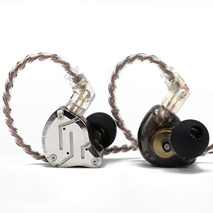 Linsoul KZ ZS10 Pro, 4BA+1DD 5 Driver in Ear Monitor, HiFi Wired Earbuds, Gaming Earbuds, Hybrid IEM Earphones with Stainless Steel Faceplate, Detachable Cable for Musician(with Mic, Black) - color: Black, style: With Mic