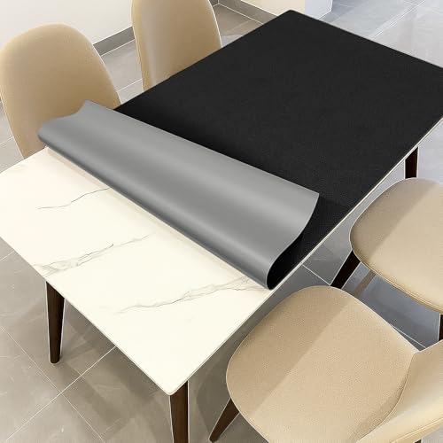 Warmstar Leather Table Cover 12 x12 Inch, 1.8MM Thick PVC Table Protector Waterproof, Desk Cover Protector Non-Slip Table Pad for Kitchen, Dresser, Gaming Desk,Dining Room Table - color: Black, size: 12x12 Inch