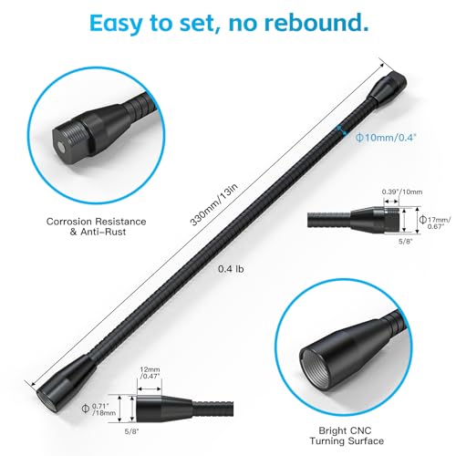 ZealSound Multifunction Metal Hose Arm, 13 inch Microphone Gooseneck, Stand Extension for Mic Floor Stand - size: 13-Inch