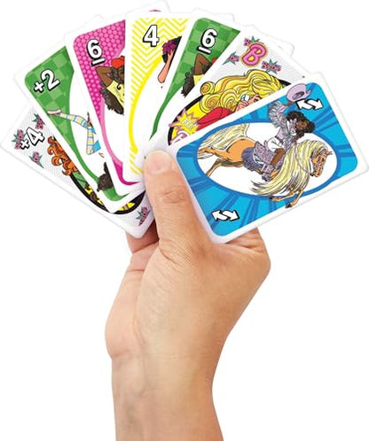 Mattel Games UNO Barbie Card Game with Special “Hi, Barbie!” Rule for Kids, Adults & Family Nights, Game Nights, Travel, Camping & Parties. - style: UNO Barbie