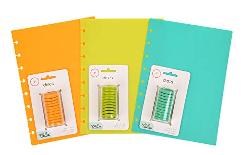 Talia Discbound Notbook - Cover and Disc Set (Set 4 (3pk), Junior Set) - Celestial Turquoise, Verdant Green, BBQ Mustard - color: Set 4 (3pk), size: Junior Set