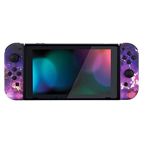 eXtremeRate DIY Replacement Shell Buttons for Nintendo Switch & Switch OLED, Surreal Lava Soft Touch Custom Housing with Full Set Button for Joycon Handheld Controller - Console Shell NOT Included - color: Surreal Lava