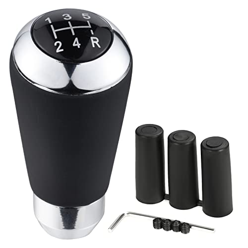 5 Speed Shifter Knobs Car Racing Gear Lever Stick Type R Shift Handle Fit Most Auto Manual Vehicles, Black - color: Black