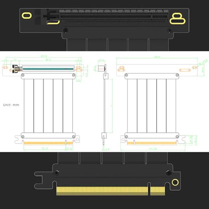 GLOTRENDS 400mm PCIe 3.0 X16 Riser Cable for Low-end PCIe 3.0 GPUs, Such as GeForce RTX 20/GTX 16/GTX 10 Series and AMD Radeon RX5000/VII/RX Vega/R9 Fury Series, etc - size: 400mm, style: 90 Degree Right Angle