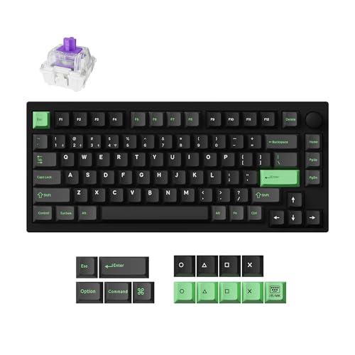 LEMOKEY P1 HE 75% Wireless Custom Mechanical Gaming Keyboard with Gateron Double-Rail Magnetic Switches Full Assembled Knob Version - Black - color: Black