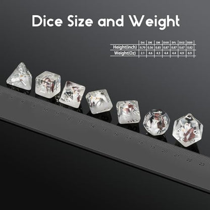 Owl DND Dice, DNDND 7PCS Resin D&D Dice with Velvet Bag for Dungeons and Dragons Role Playing Games and Tabletop Games（Owl - color: Owl