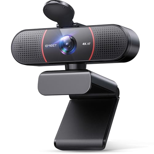 EMEET C960 4K Webcam for PC, PDAF Auto Focus, Dual Omni Mics, 73° FOV | Auto Light Correction, USB-A, Plug&Play, Web cam 4K with Privacy Cover, Webcam 4K Works for Zoom/Teams/Google Meet, Laptop/PC - style: 4K