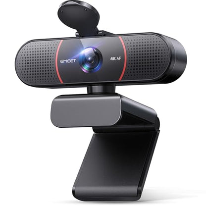 EMEET C960 4K Webcam for PC, PDAF Auto Focus, Dual Omni Mics, 73° FOV | Auto Light Correction, USB-A, Plug&Play, Web cam 4K with Privacy Cover, Webcam 4K Works for Zoom/Teams/Google Meet, Laptop/PC - style: 4K