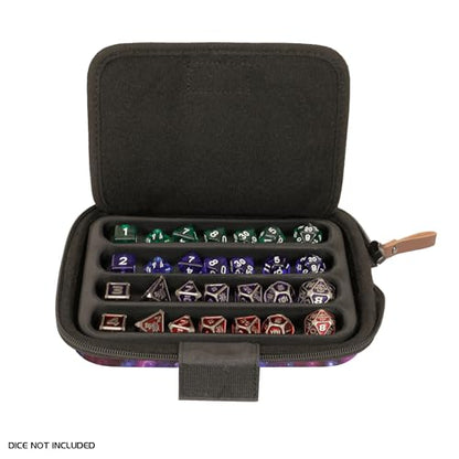 ENHANCE Designer Edition Dice Tray - Stylish Dice Case and Dice Holder for 28+ Dice with EVA Shell Protection - Dice Rolling Tray with Removable Dice Holder for DnD, Other RPG Games (Galaxy) - color: Galaxy
