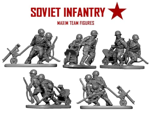 Wargames Delivered - Victrix 12mm Scale Soviet Infantry & Heavy Weapons Set with Bonus Miniature STL Download – 174 Highly Detailed WW2 Miniatures Set –with Riflemen, SMG Troops, Snipers & Tank Riders