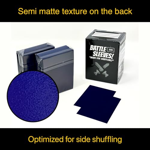 Battle Sleeves! Semi Matte for Standard Sized Trading Cards | Super Easy to Shuffle! | 200 Count | Blue - color: Blue