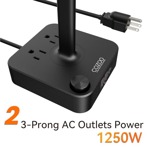 COZOO Headphone Stand with USB Charger Desktop Gaming Headset Holder Hanger with 3 USB Charging Station and 2 Outlets Power Strip,Suitable for Gaming, DJ,Wireless Earphone Display, Gamer Gifts for Men | Gaming Headset Stand Holder for Desk, 3 USB(1 USB C)