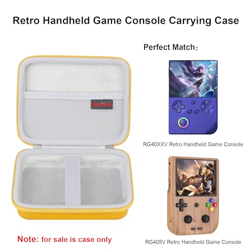 Elonbo Carrying Case for G350/ RG35XX Pro/ RG40XXV/ RG406V/ RG405V Retro Handheld Game Console, GiipGoop/ Voacle/ Anbernic Video Gaming Console Travel Storage Bag, Linux System Games Holder, Yellow - color: Yellow