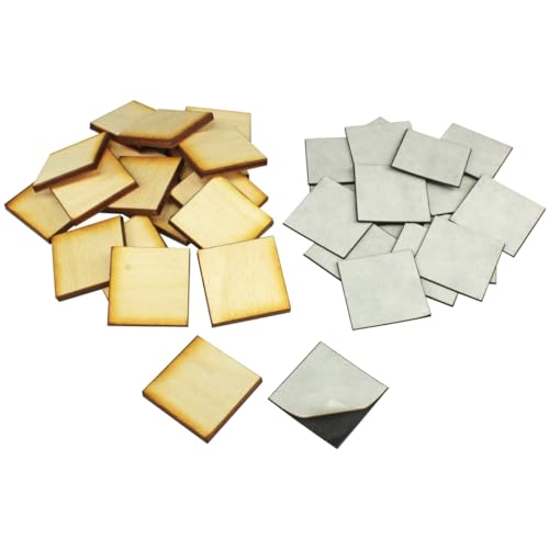 LITKO 25mm Square Ready-Base Kit | Compatible w/Old World | Base + Magnet | Twenty 3mm plywood bases + magnets | Magnetize minis for storage & steel trays | Infantry - style: 25mm Square