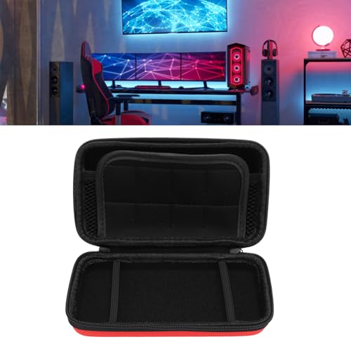 Carrying Case for NintendoNew New 2DS XL, 2DS LL, NEW 3DS, 3DS Console, Hard Protective Shell Travel Case Pouch with 8 Game Cartridges Slot, Water Proof PU & Hard EVA, Console - color: Red