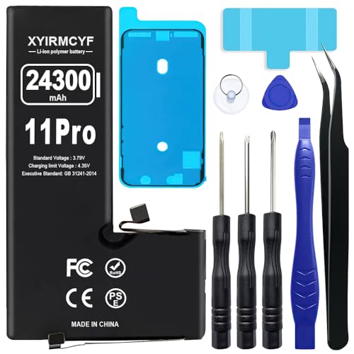 XYIRMCYF 24300mAh Super Capacity Battery Compatible with iPhone 11 Pro, 0 Cycle Li-Polymer Replacement Battery for iPhone 11 Pro, with Professional Repair Tool Kit - color: 11Pro-24300